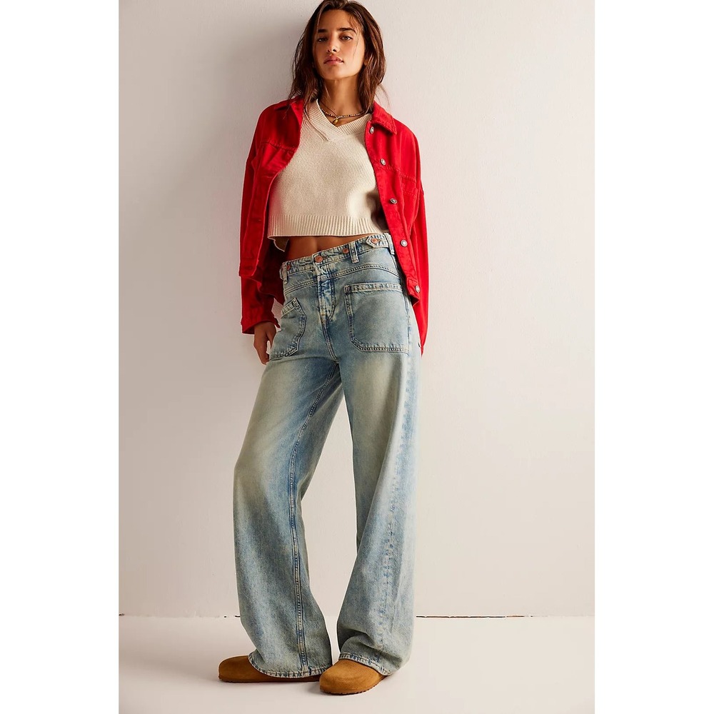 We The Free Light Blue Wide-Leg Jeans